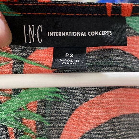 INC International Concepts Tropical Print Caftan Dress Kimono Sleeves Sz PS - Picture 8 of 12